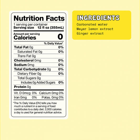 Aura Bora Herbal Sparkling Water • Ginger Meyer Lemon