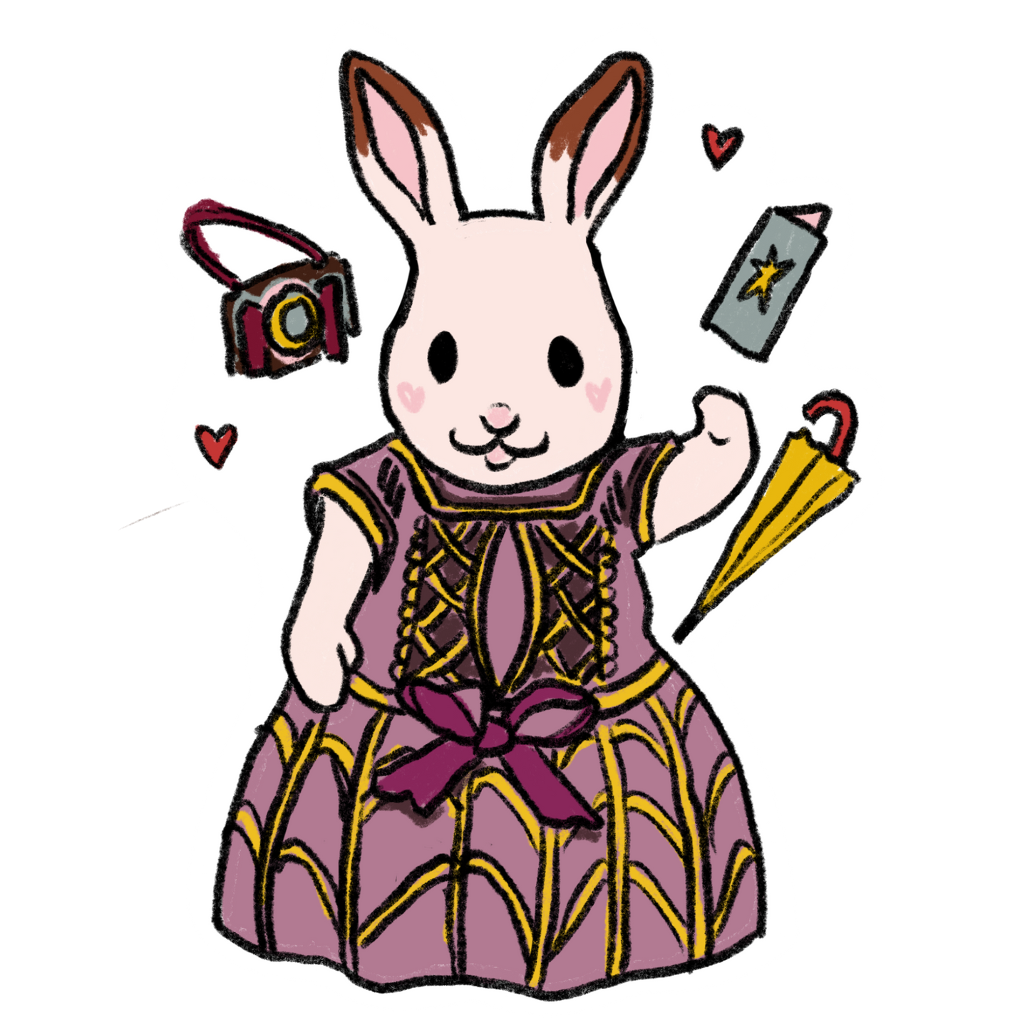 "Calico Bunny" Sticker by Olive Roberts