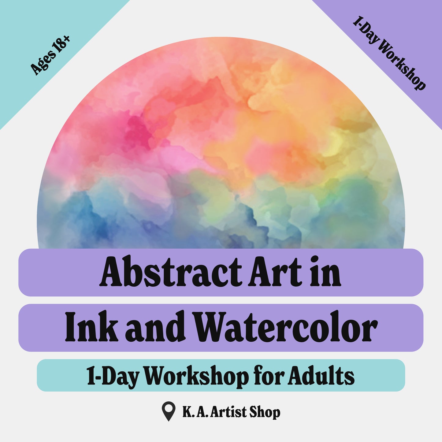 Arte abstracto en acrílico • Taller de pintura de 1 día