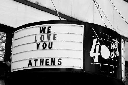 Athens, GA Postcards by Frances Hughes - 40 Watt Club in Black and White