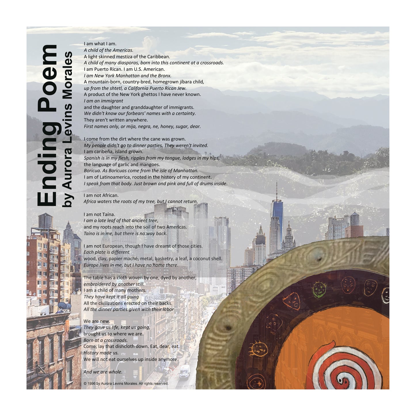 Archival Art Print of Broadside "Ending Poem" by Aurora Levins Morales