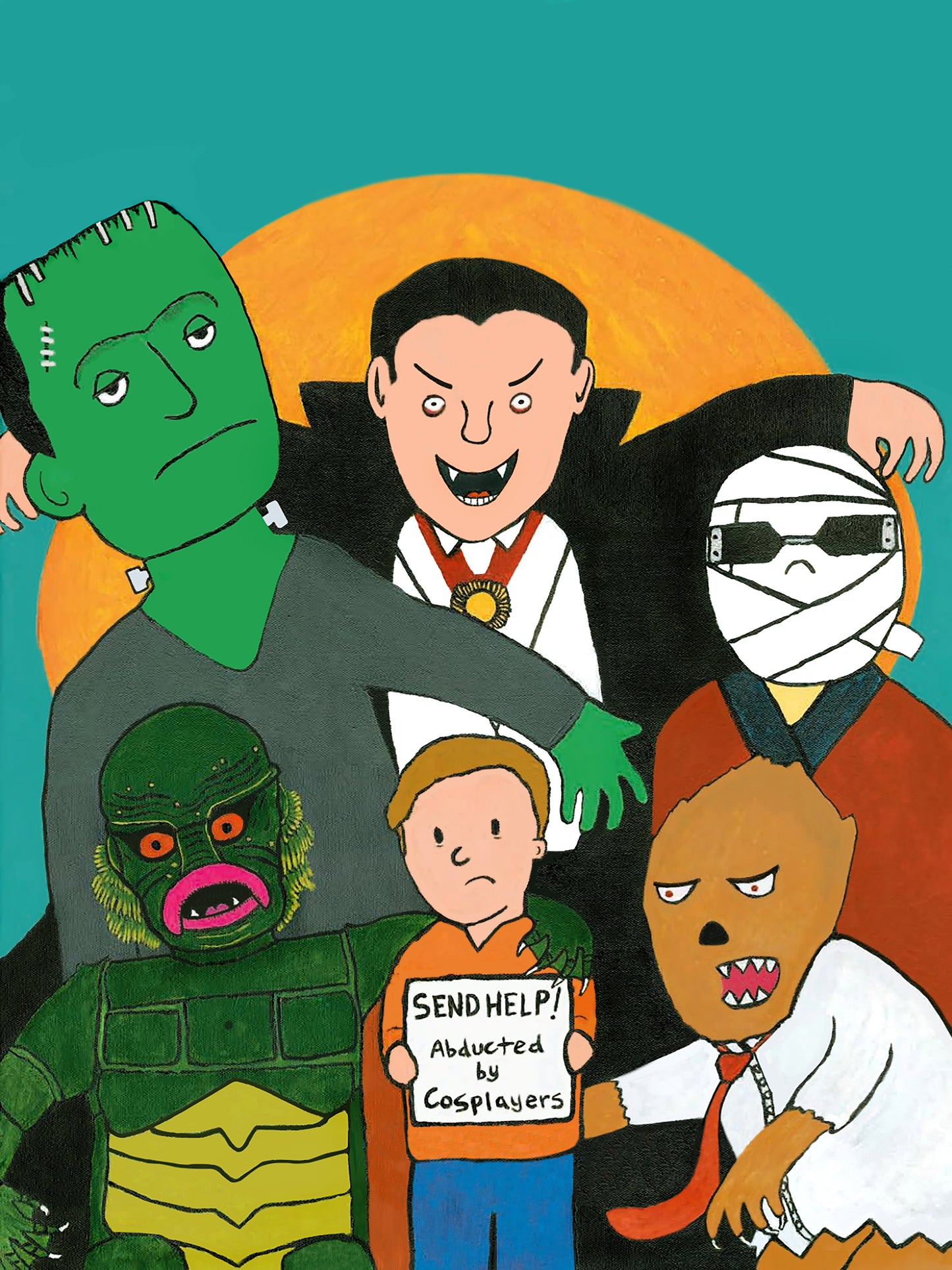 Archival Art Print of "Abducted by Cosplayers" by Jeremy Long