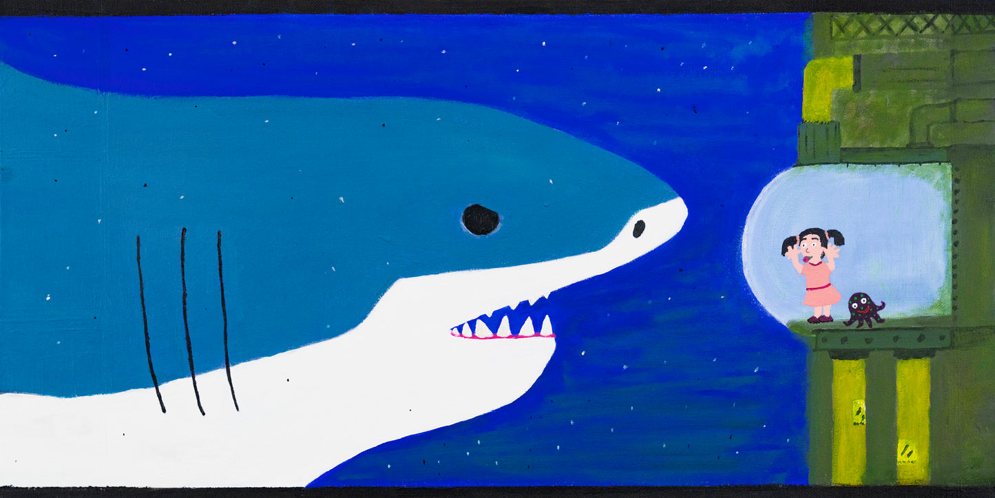 Archival Art Print of "Taunting the Shark" by Jeremy Long