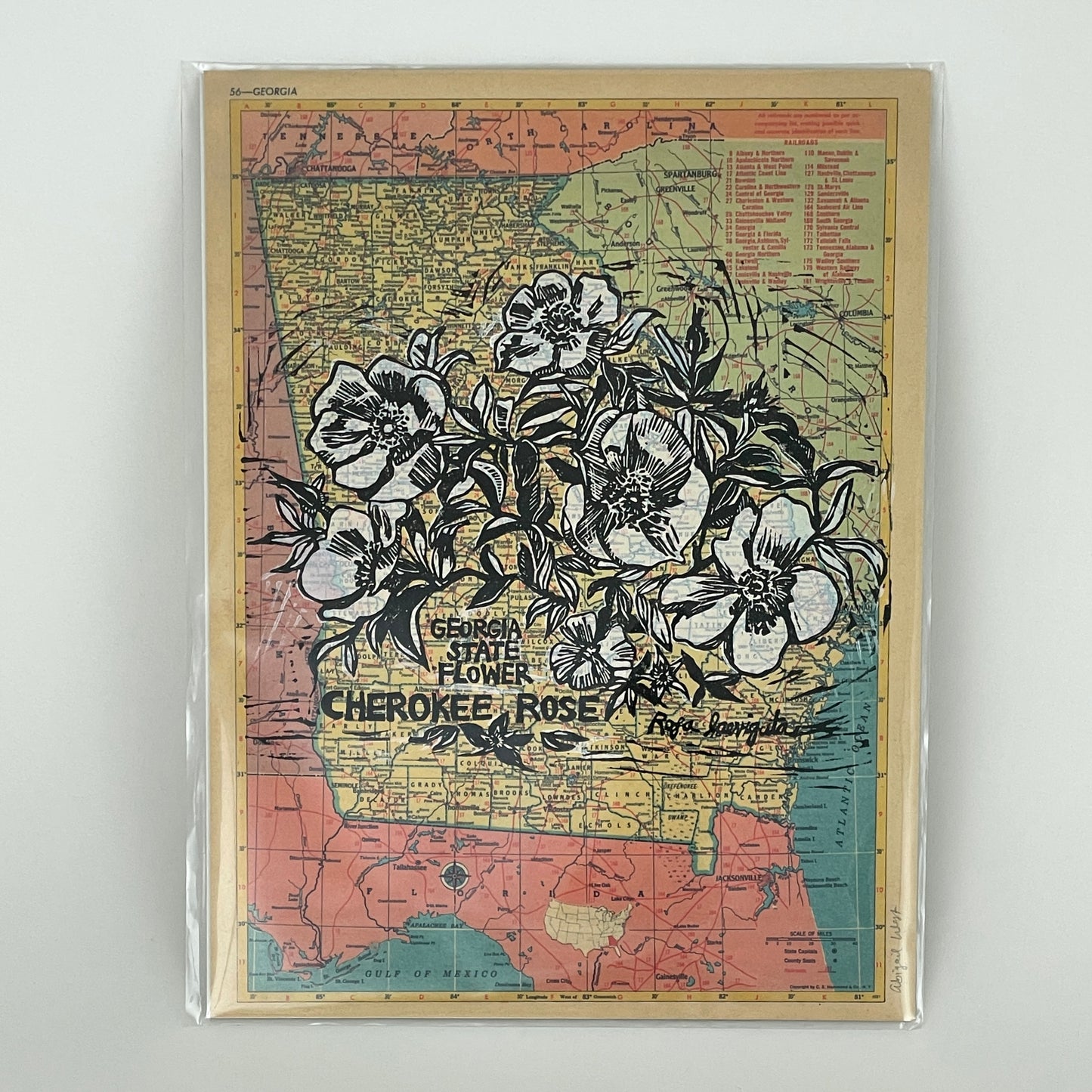 "Cherokee Rose" Handmade Prints by Abigail West