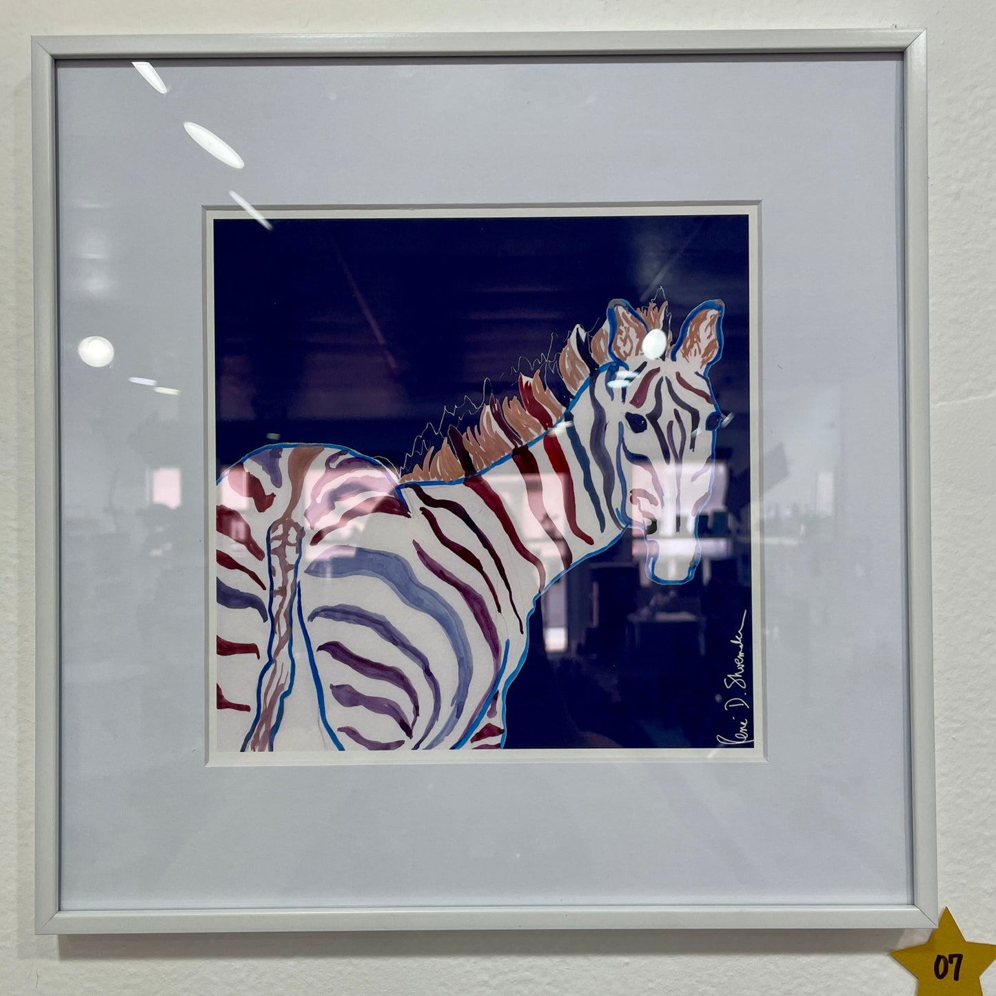 ★ 07 • “Zebra Will Dazzle” Framed Print by René Shoemaker