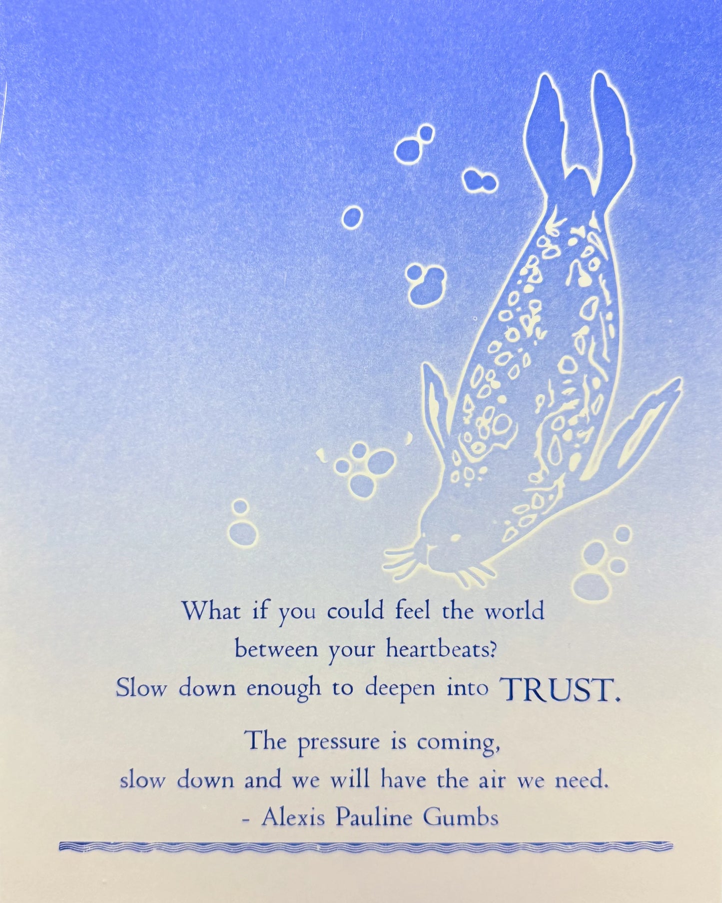 “Slow Down" Original Letterpress Print by Olive Roberts