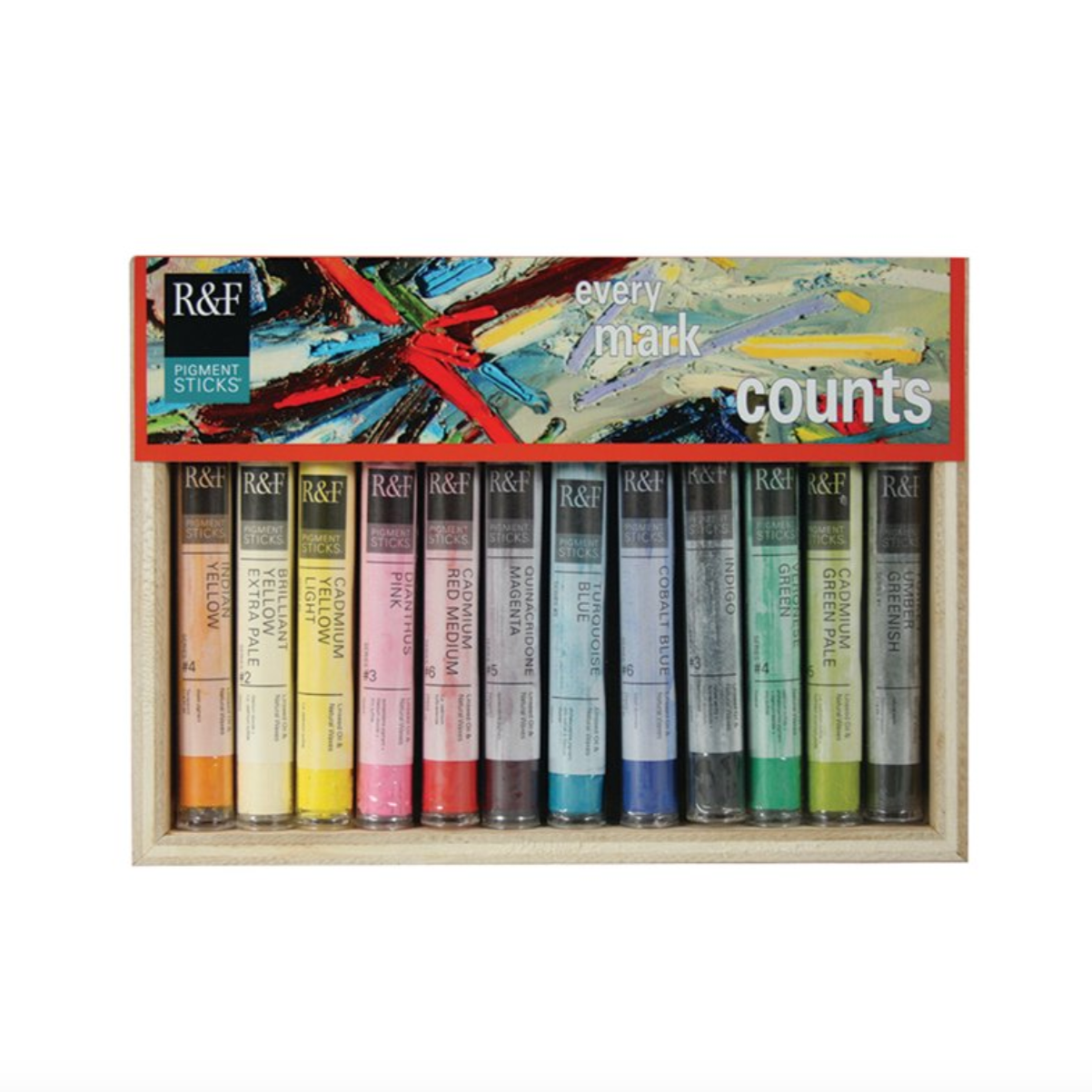 R&F Full-Sized Oil Sticks / Pigment Sticks - Painter's Dozen Set