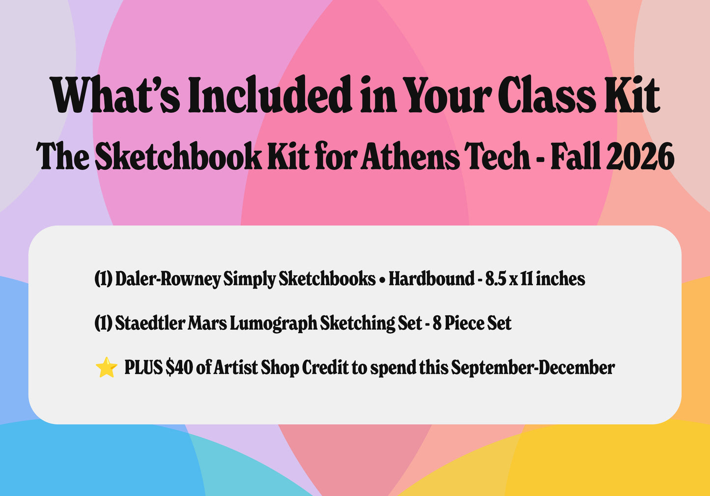 Kit #02 • Class Kit for Athens Tech - The Sketchbook Kit for INDS 1100 / 1115 / 1150 with Ware / Winters • Fall 2026