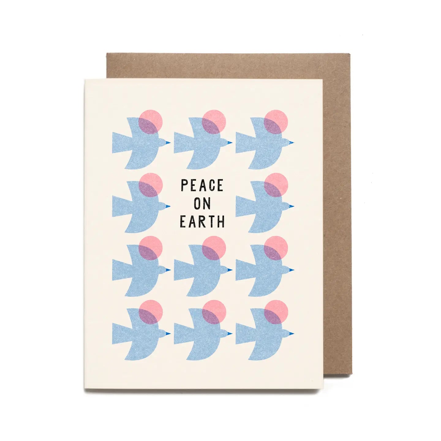 Blue Birds Peace Holiday Card by Worthwhile Paper