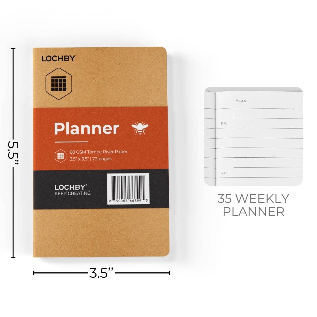 Pocket-Size Notebook with Tomoe River Paper by LOCHBY • Planner Pages (6-Month)