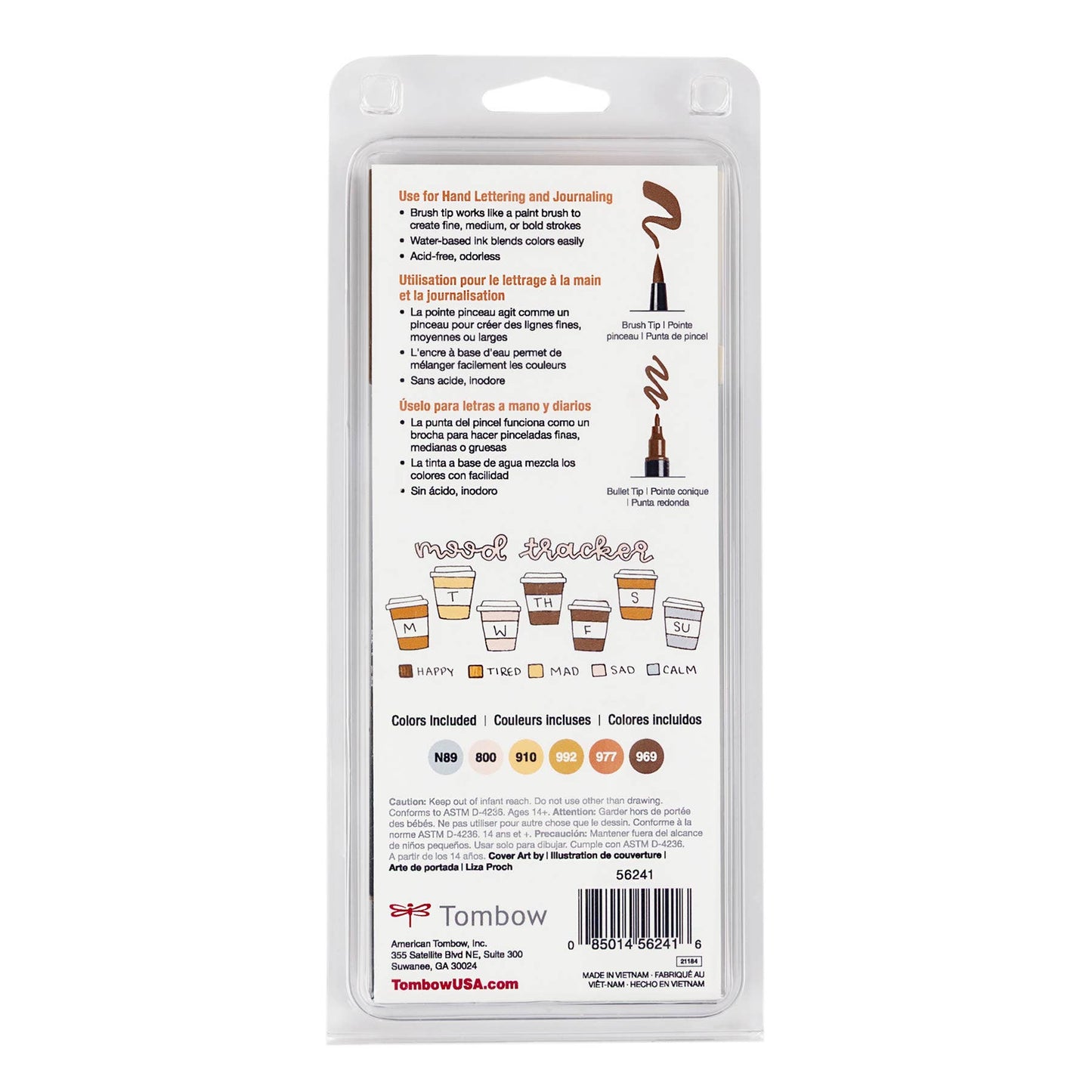 Dual Brush Pen Art Markers, Coffee Break, 6-Pack