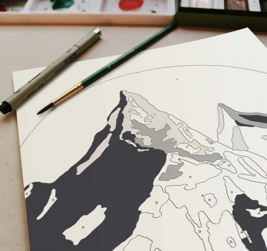 Mountain Range Paint by Number Kit by Cate Paper Co.