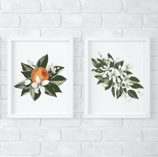 Orange Blossoms Paint by Number Kit by Cate Paper Co.
