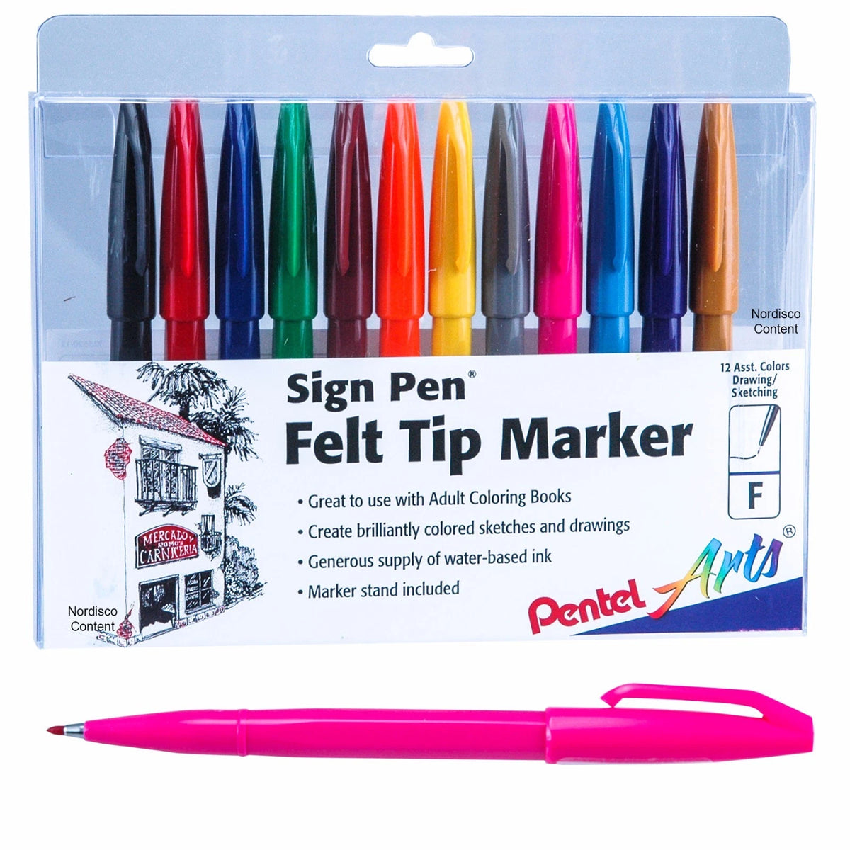Pentel Sign Felt Tip Pen Set - 12 pk