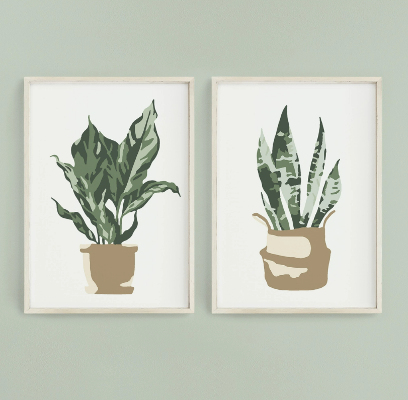 paint potted plants Potted Plants Paint by Number Kit by Cate Paper Co