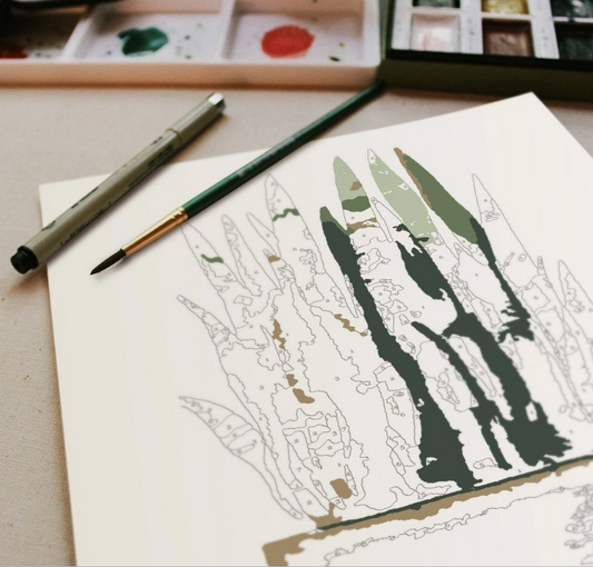 Potted Plants Paint by Number Kit by Cate Paper Co.