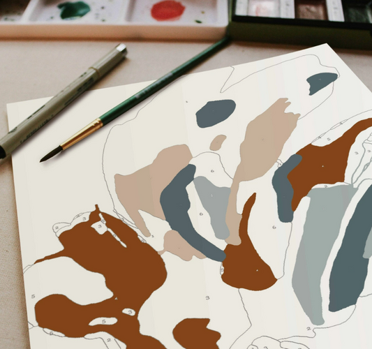 Sun and Sky Abstract Paint by Number Kit by Cate Paper Co.