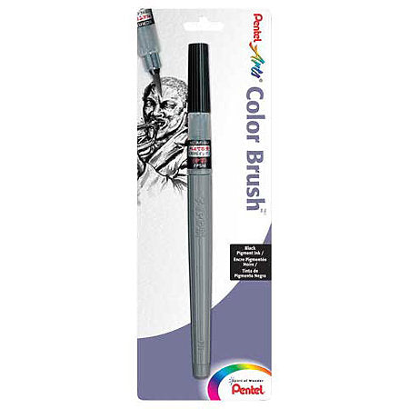 Pentel Arts Pocket Brush Refills, Black Ink, Value Set of 12
