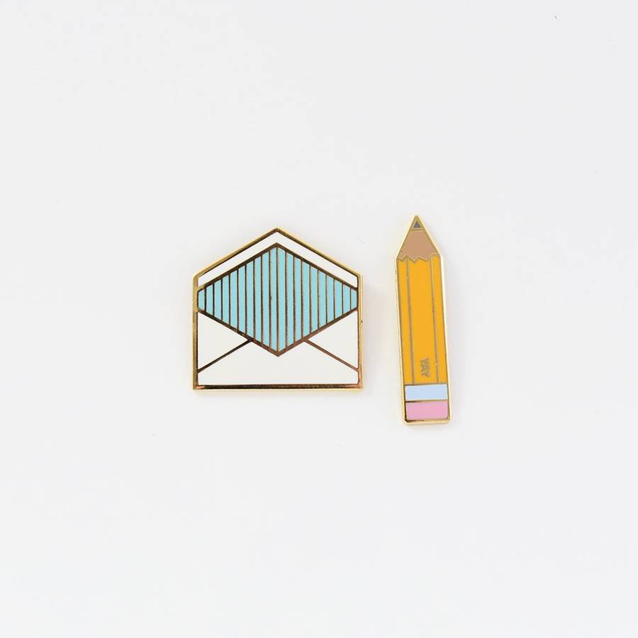City of Industry Correspondence Set Enamel Pin - by City of Industry - K. A. Artist Shop