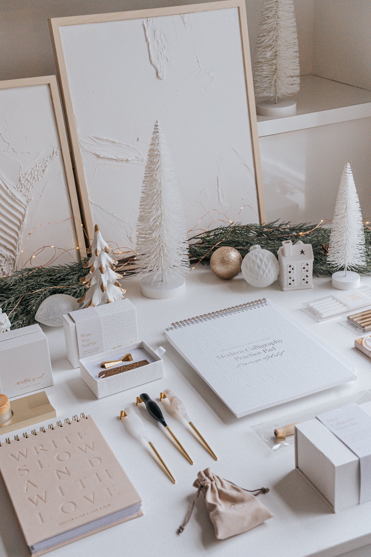 White Quartz Oblique Calligraphy Pen by Written Word Calligraphy - by Written Word Calligraphy - K. A. Artist Shop