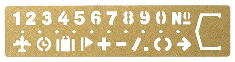 Traveler's Brass Template Bookmark - Number