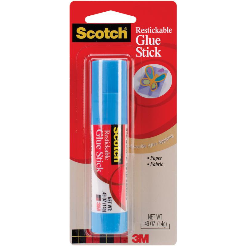 Scotch Repositionable Glue Stick, 0.49 oz, Acid Free and Non-Toxic  (6314-CFT)