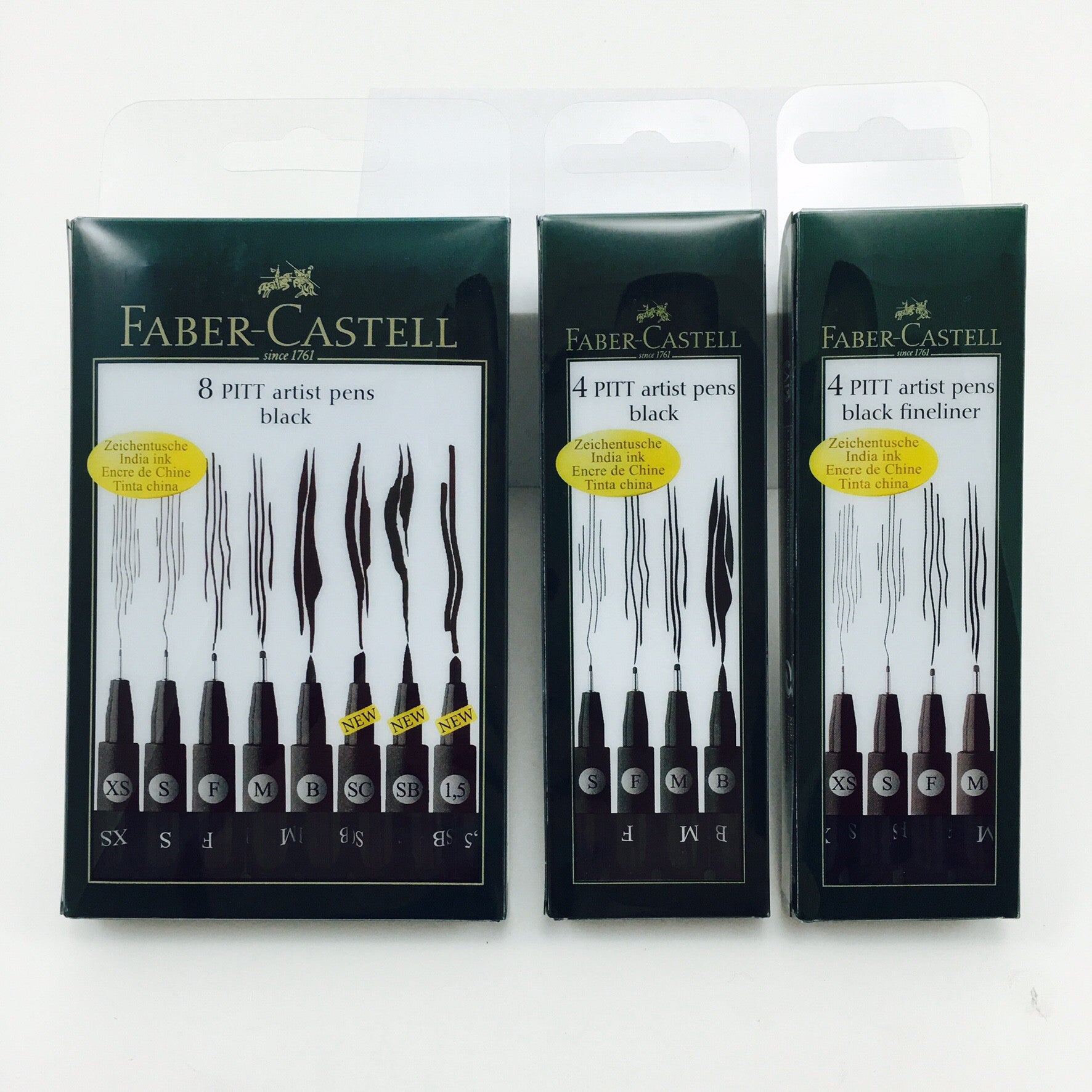Faber-Castell Pitt Artist Pens 4-Count Black Set