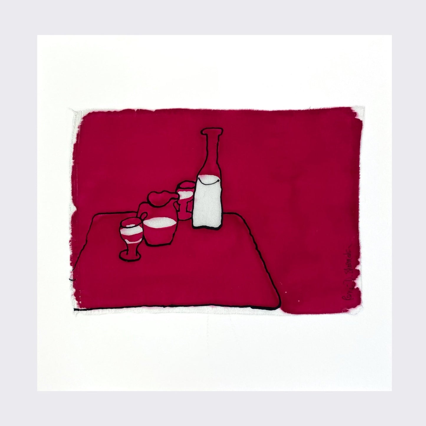 "Au Café des Arts. Aubusson." Silk Painting Archival Print by René Shoemaker - "Au Café des Arts. Aubusson." by René Shoemaker - K. A. Artist Shop