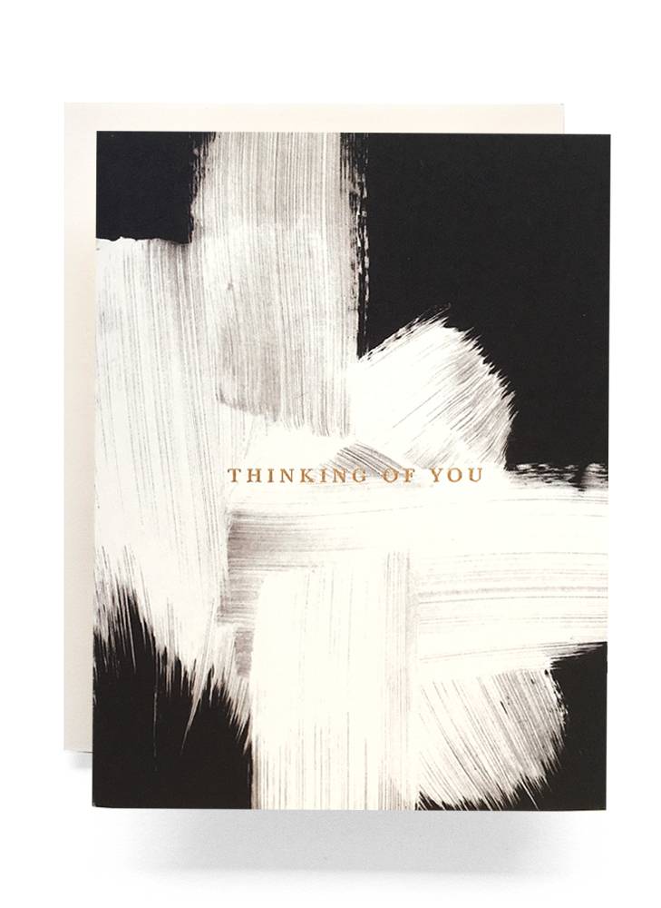 "Thinking of You" Brushed Greeting Card by Antiquaria - by Antiquaria - K. A. Artist Shop