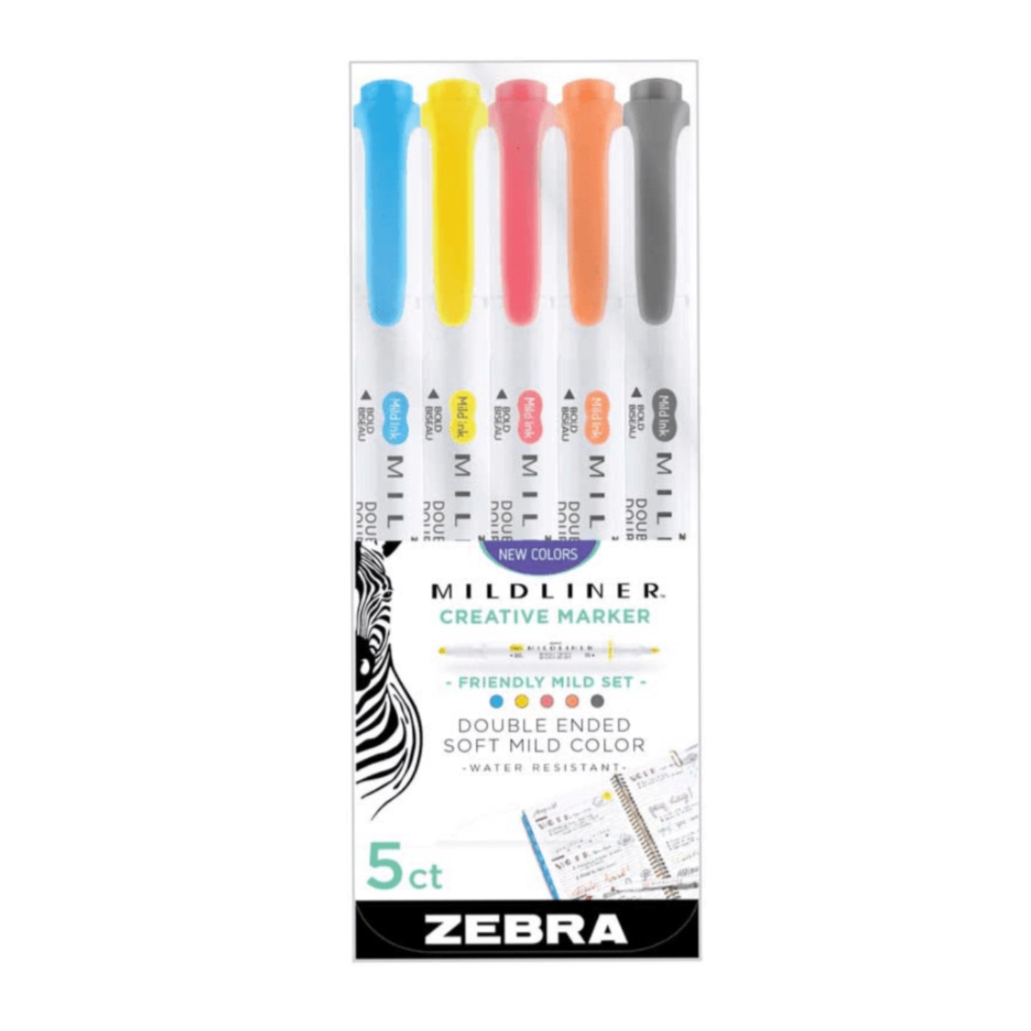 Zebra Mildliner Highlighters - Set of 5 - Friendly Mild by Zebra - K. A. Artist Shop