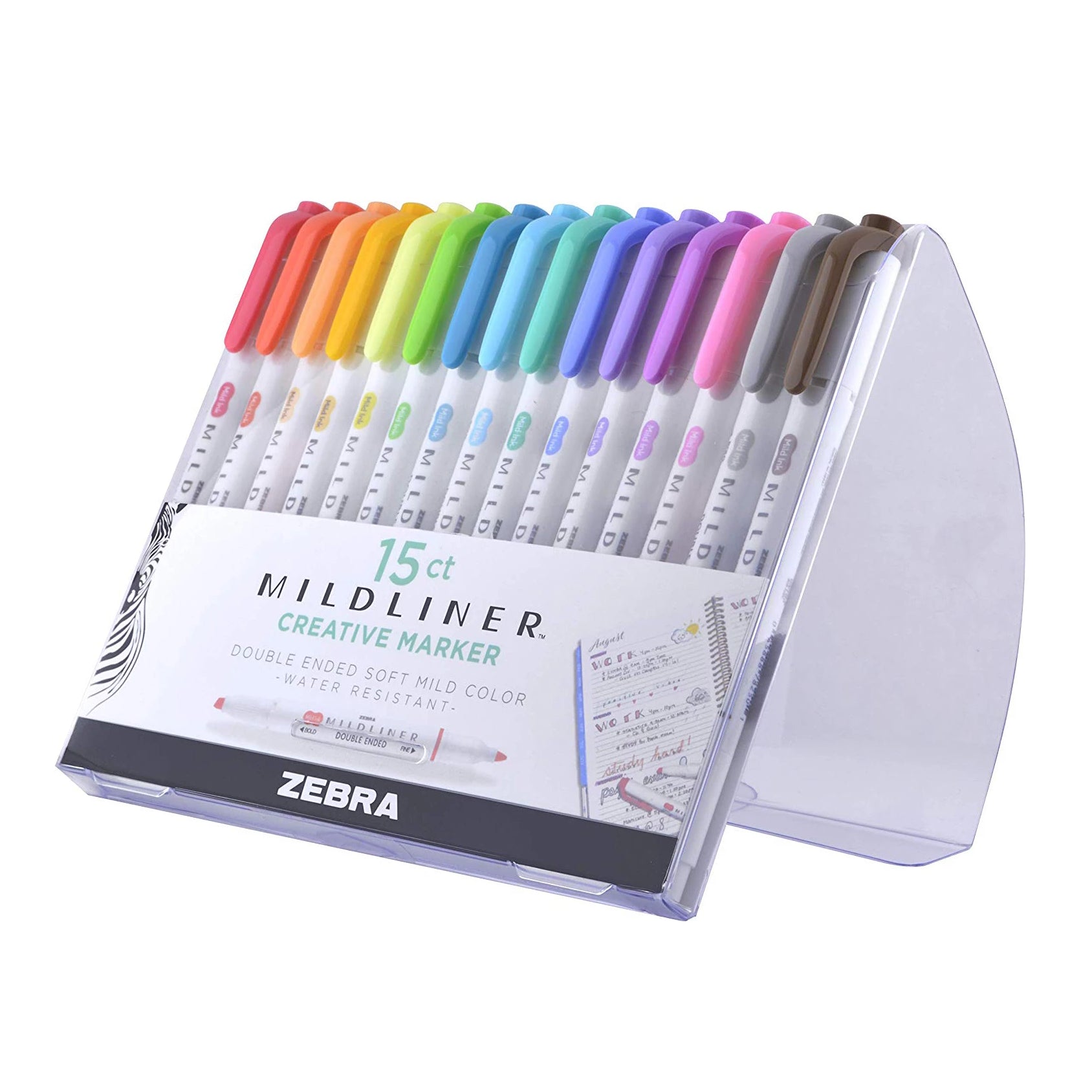 Zebra "Mildliner" Double-Ended Highlighter - 15 piece set - by Zebra - K. A. Artist Shop