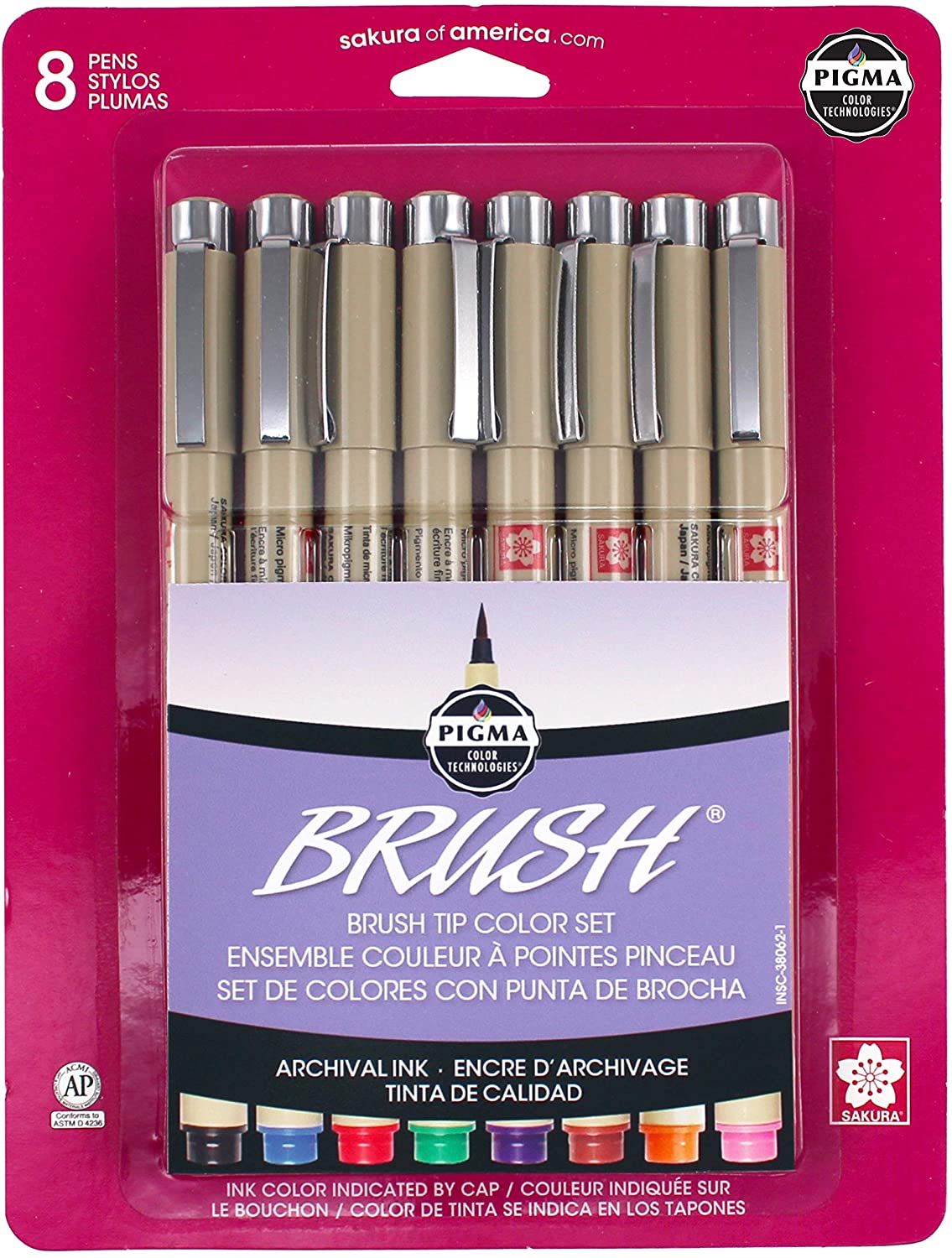 Pigma Brush Pen Set (8 Colors)