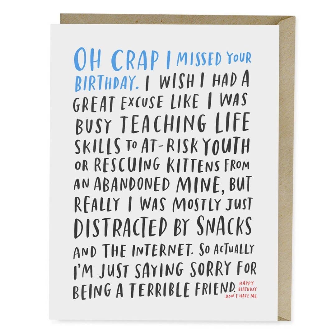 “Awkward Belated Birthday” Card by Emily McDowell - by Emily McDowell - K. A. Artist Shop