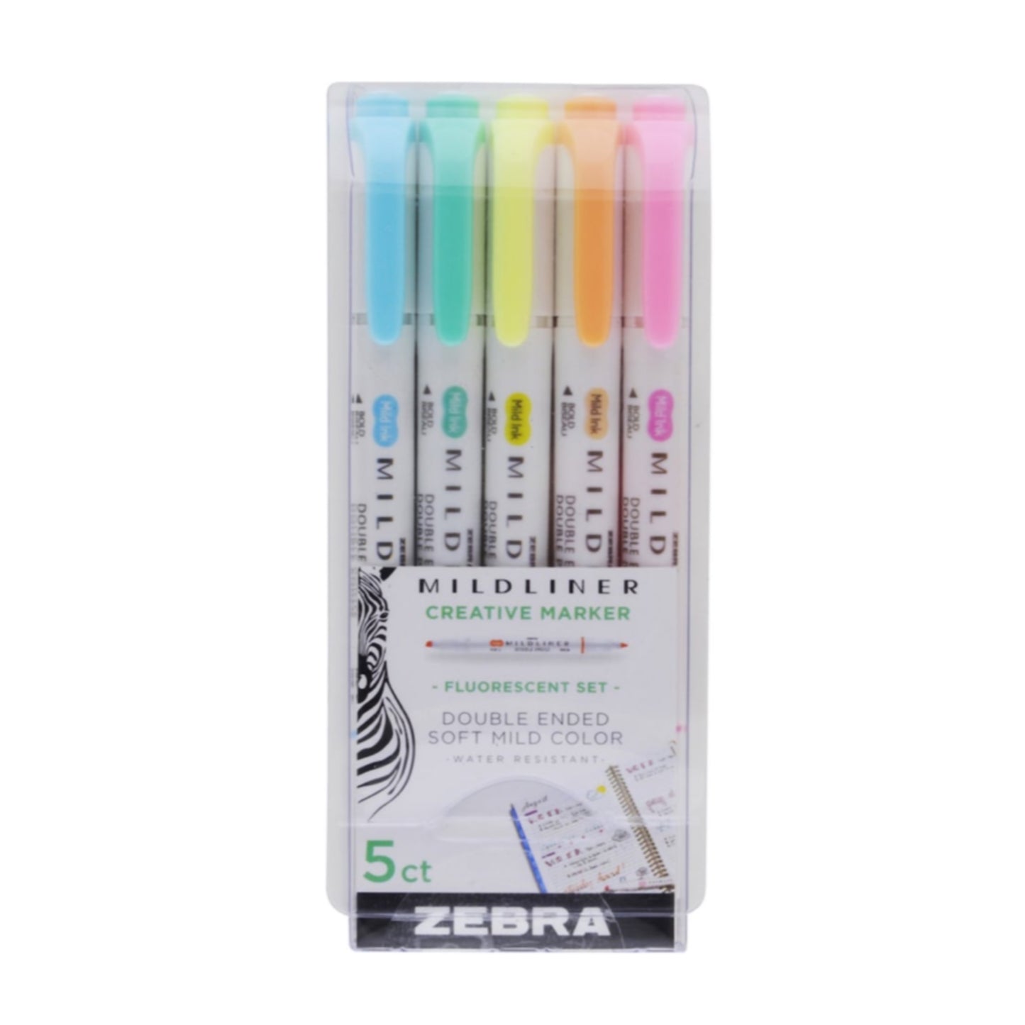 Zebra Mildliner Highlighters - Set of 5 - Flourescent by Zebra - K. A. Artist Shop