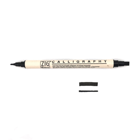 Kuretake Zig Calligraphy Double-Sided Markers - Matte - 010 - Pure Black by Kuretake - K. A. Artist Shop