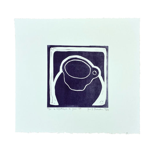 "La Caféothèque" Original Linoleum Print by René Shoemaker - by René Shoemaker - K. A. Artist Shop