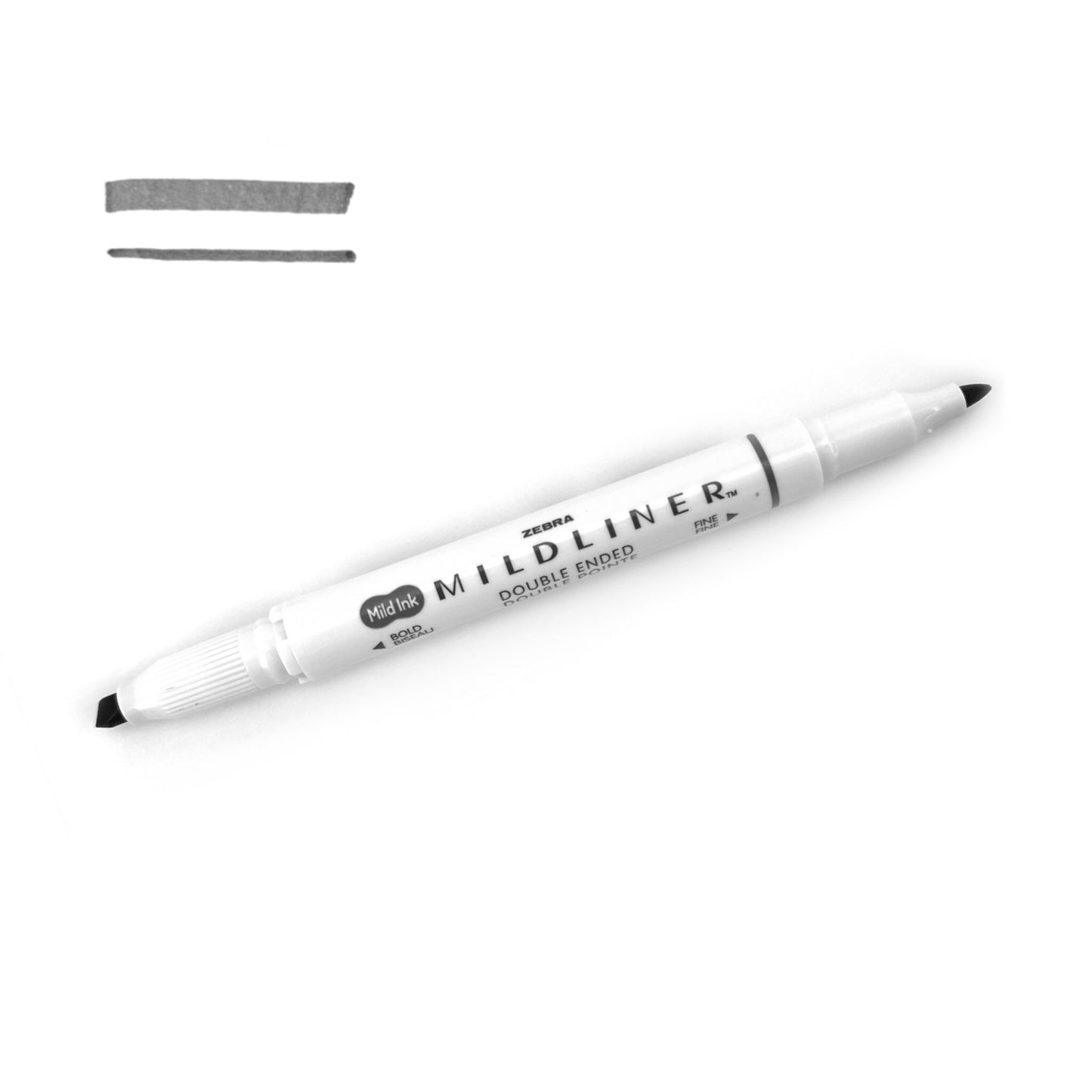 Zebra "Mildliner" Double-Ended Highlighter - Mild Dark Gray (WKT7-MDGR) by Zebra - K. A. Artist Shop