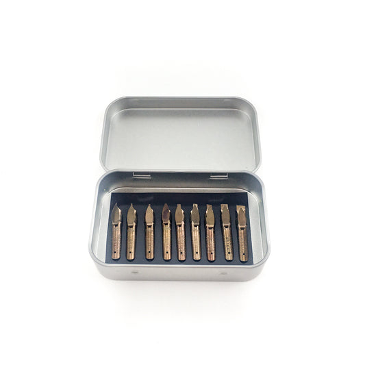 Brause Bandzug Set of 9 Calligraphy Nibs (0.5mm to 5mm) w/ Magnetic Case - by Brause - K. A. Artist Shop
