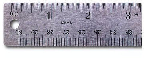  Pacific Arc Stainless Steel 18 Inch Metal Ruler Non