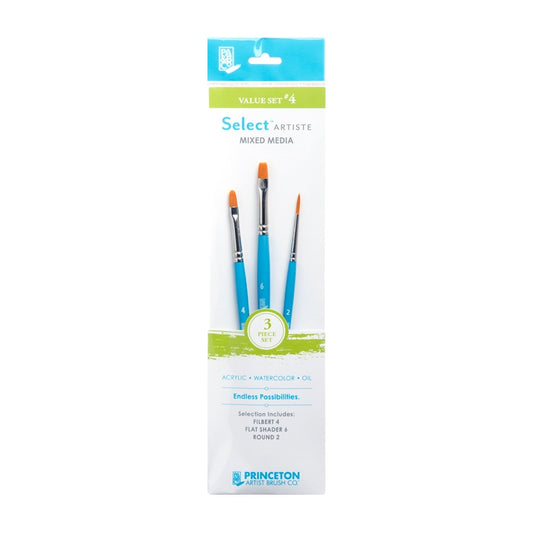 Princeton Select Artiste Mixed Media Paintbrush Sets - Value Set #4 (3 piece) by Princeton Art & Brush Co - K. A. Artist Shop