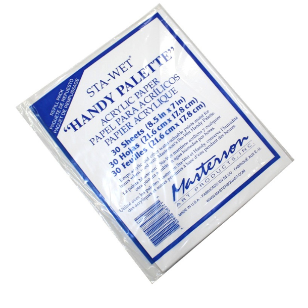 Masterson Sta-Wet Handy Palette Acrylic Refill Sheets, 30 Sheets