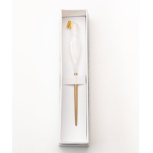 White Quartz Oblique Calligraphy Pen by Written Word Calligraphy - by Written Word Calligraphy - K. A. Artist Shop