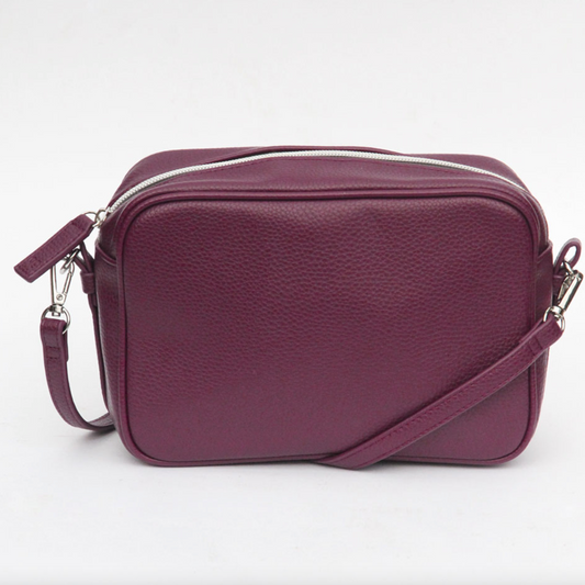 Cross Body Camera Bag by Caroline Gardner - Burgundy by K. A. Artist Shop - K. A. Artist Shop