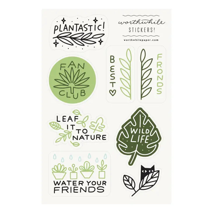 Hoja de pegatinas de plantas (juego de 2) de Worthworthy Paper