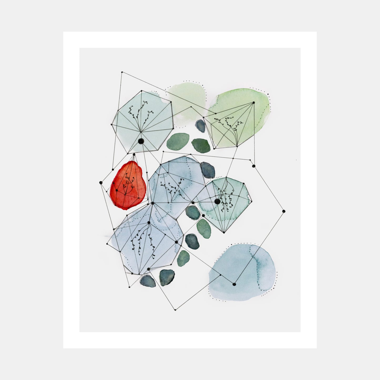 "Web Of Life" Watercolor Print by Teresa Bacon - 16x20 inches by Teresa Bacon - K. A. Artist Shop