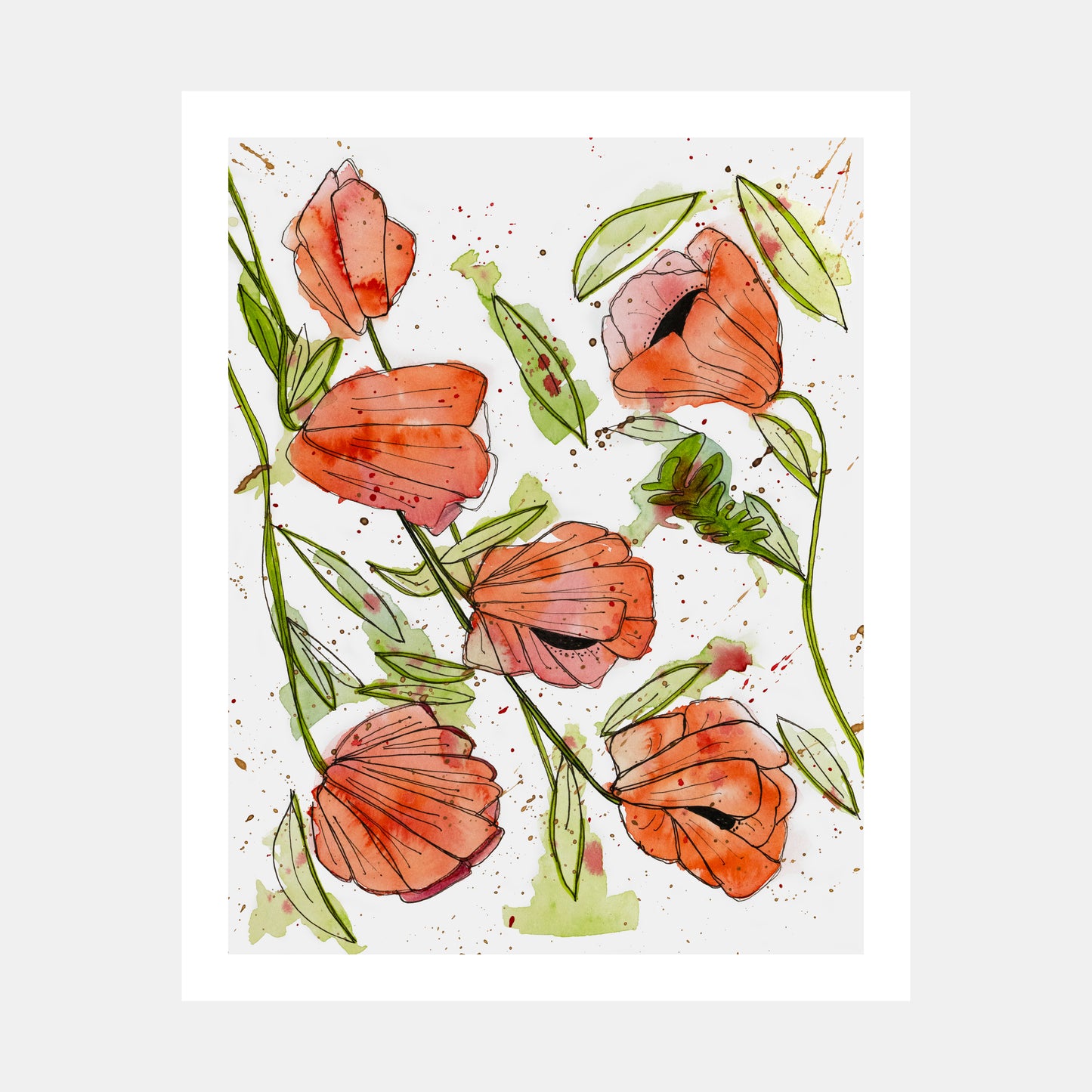 "Field Notes" Watercolor Print by Teresa Bacon - 16x20 inches by Teresa Bacon - K. A. Artist Shop