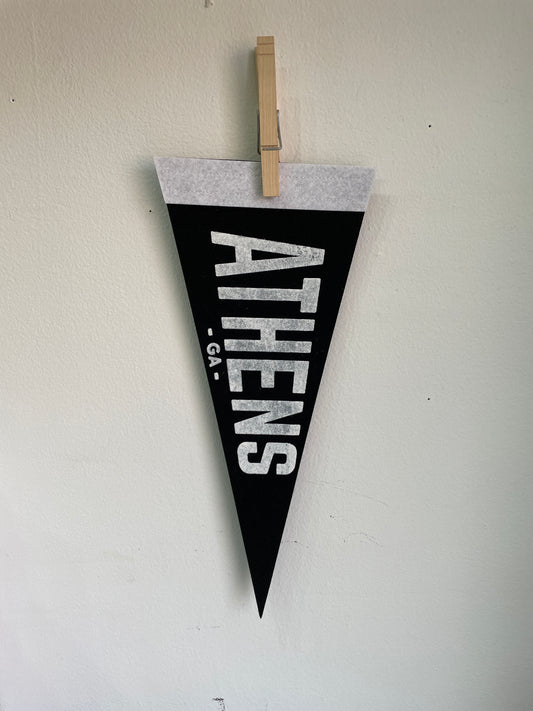 "Athens, GA" Pennant by Classic City Postal Service - Black by Erin Lovett - K. A. Artist Shop