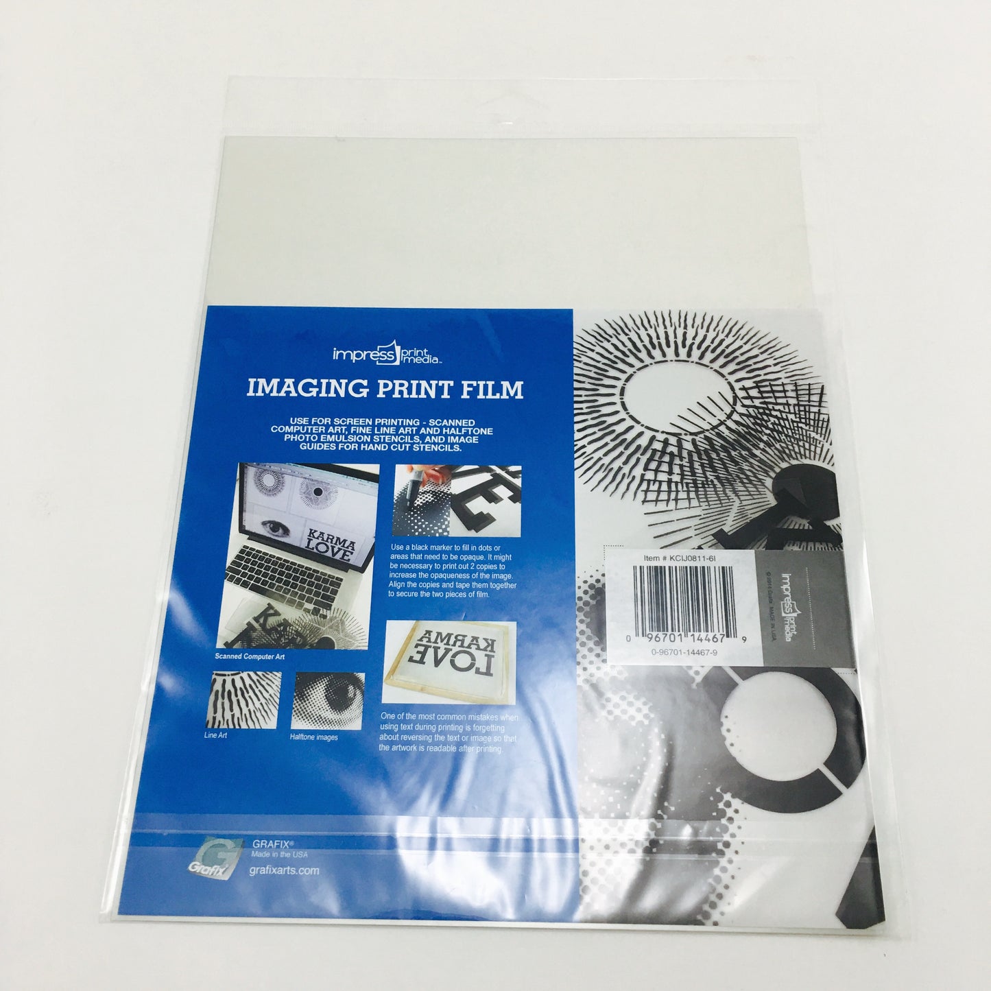 Imaging Print Film for Screen Print Inkjet Scans (6 sheets - 8.5 x 11 inches) - by Grafix - K. A. Artist Shop