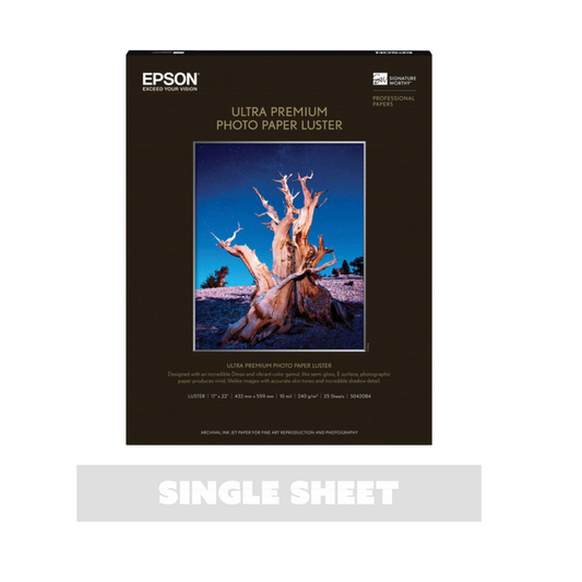 Epson Ultra Premium Photo Paper Luster Printer Paper - Single Sheet - 17 x 22 inches by Epson - K. A. Artist Shop