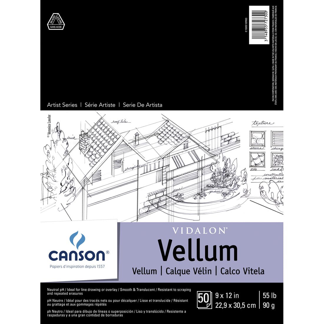 Canson Vidalon Vellum Heavyweight Tracing Paper Pad - 55 lb. - by Canson - K. A. Artist Shop